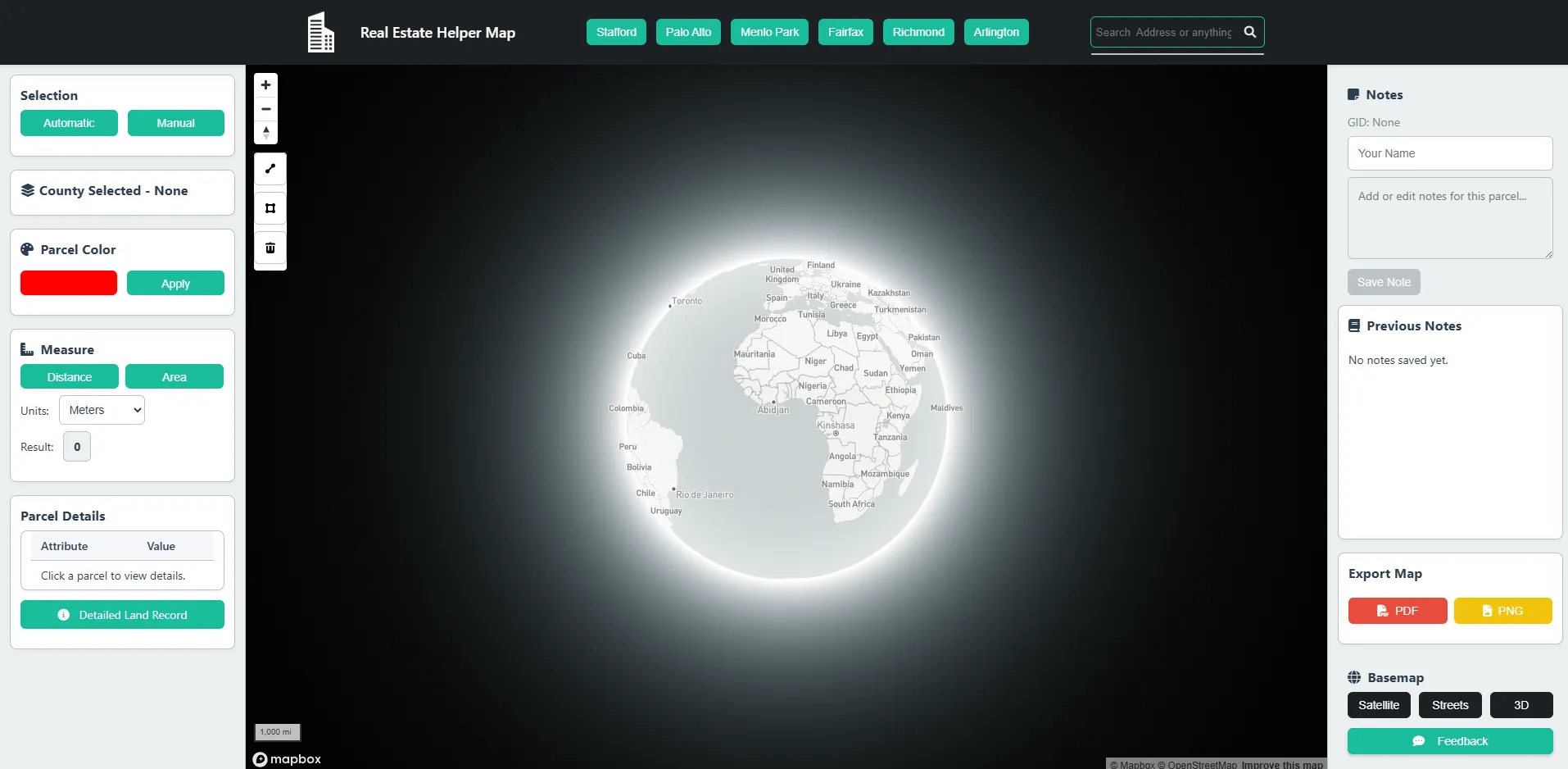 Mapbox parcel helper prototype - output.